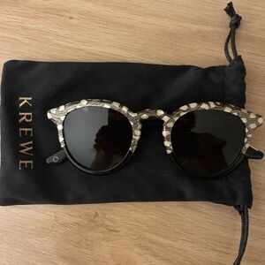 KREWE Black and Cream Patterned Sunglasses
